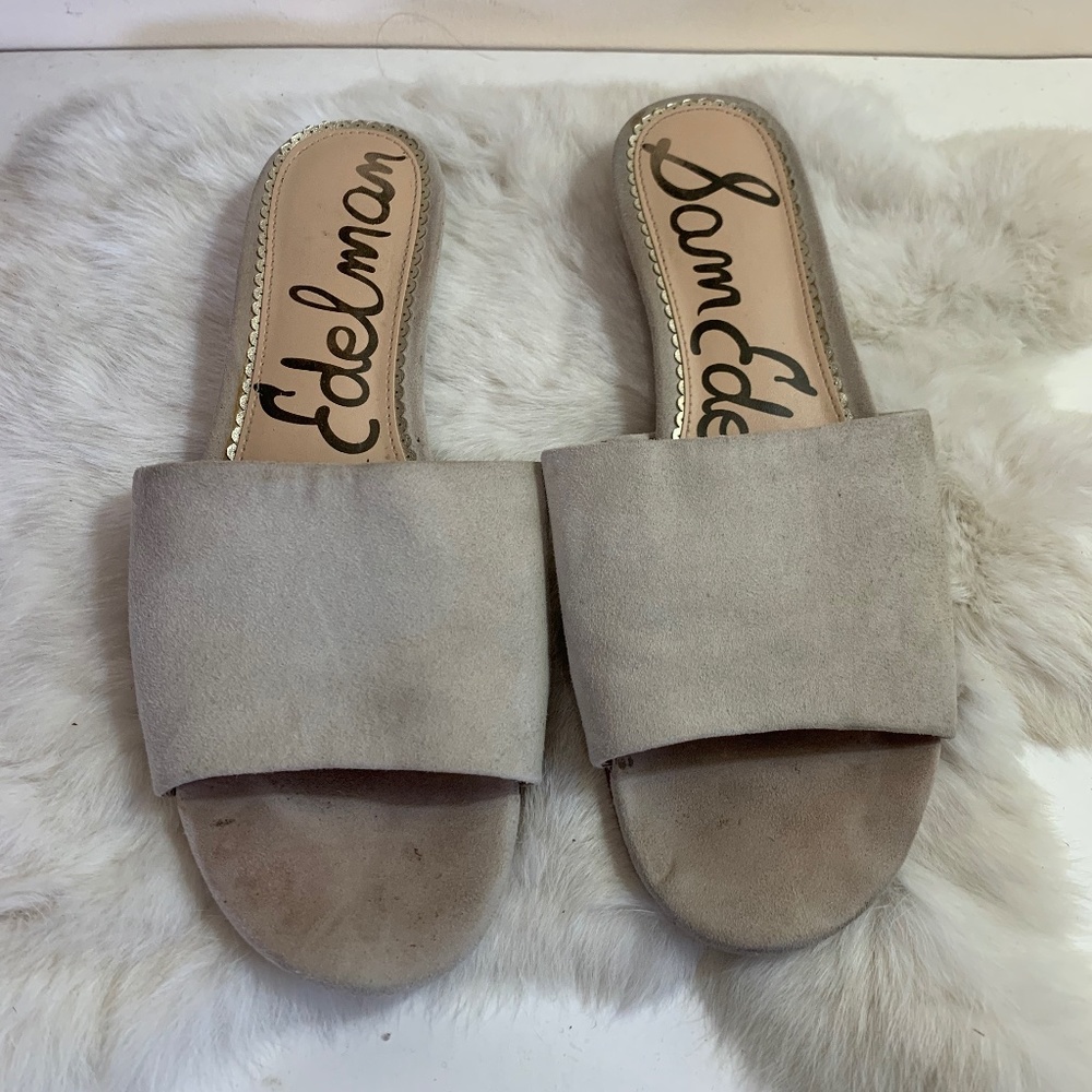 Sam Edelman Liliana Cream Suede Slide Sandals 8 M